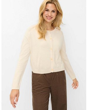 Brax Strickjacke Style Ann Cardigan Aus Reiner Baumwolle - Weiß