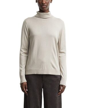 Comma, Rollkragenpullover Feinstrickpullover Mit Rollkragen Viskose - Grau