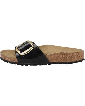 Birkenstock Madrid Big Buckle Birko-Flor Patent schmal Pantolette Hausschuhe - Braun