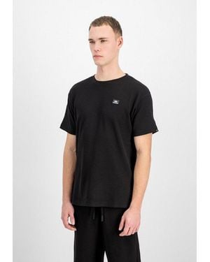 Alpha Industries T-Shirt Waffle Sl T-Shirt - Schwarz