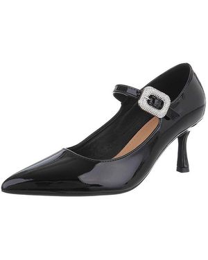 Ital-Design Damen Abendschuhe Elegant Schnürpumps (87118059) Pfennig-/Stilettoabsatz Schnür- & Riemchenpumps - Schwarz