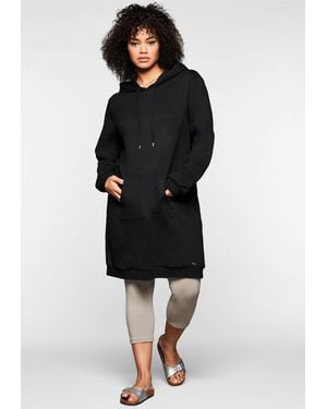 Sheego Jerseykleid Shirtkleid - Schwarz