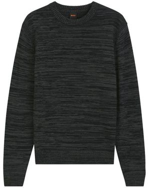 BOSS Strickpullover Aperoso Mit Mouliné-Effekt (1-Tlg) - Schwarz