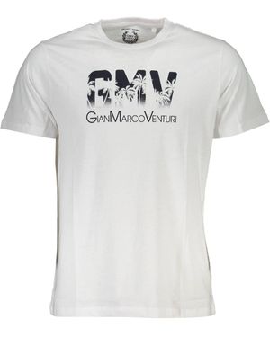 Gianmarco Venturi Kurzarm-T-Shirt weiß mit Rundhalsausschnitt - Grau