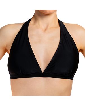 Aquari Triangel- Bikini Oberteil Neckholder Push Up Padded Zum Binden - Schwarz