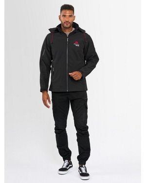 Arctic Seven Softshelljacke Asadventuraa Sportliche Outdoorjacke Mit Abnehmbarer Kapuze - Schwarz