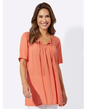 Sieh an! Klassische Bluse Tunika - Orange
