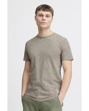 Solid Rundhalsshirt Sdfigos Kurzarmshirt Mit Melierung - Grün