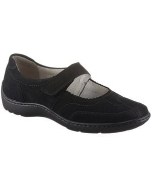 Waldläufer Henni Riemchenballerina Slipper, Bequemschuh, Klettschuh - Schwarz