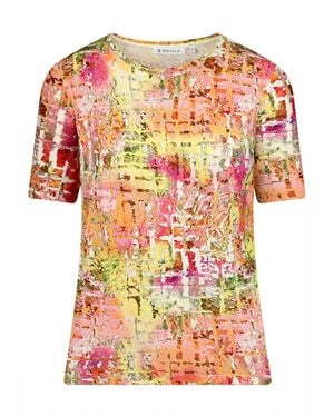 Bicalla T- Shirt mit Karo-Print in Orange/Grün (1-tlg) - Pink