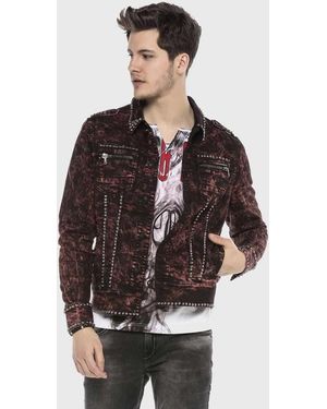 Cipo & Baxx Jeansjacke Jacke mit modischen Details - Grau