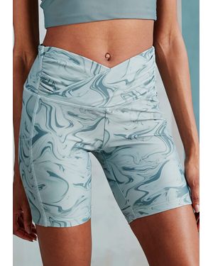 LASCANA ACTIVE Funktionshose Sporthose mit Allover-Print und kleiner Reißverschlusstasche - Blau
