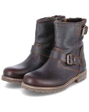 Panama Jack Winterstiefel Faust C29 Herren Glattleder Schlupfstiefel - Schwarz