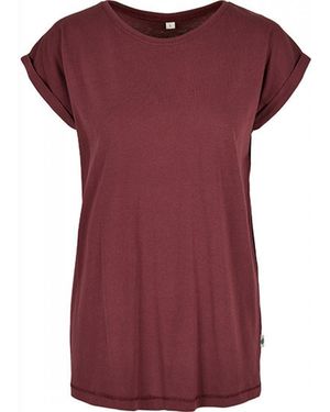 Build Your Brand Rundhalsshirt Shirt, Organic Extended Shoulder Tee, 100% Bio-Baumw. - Rot