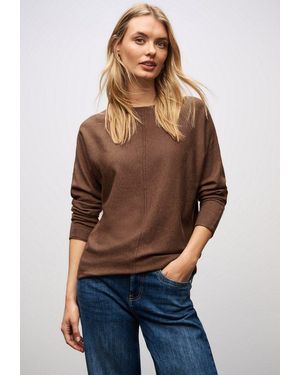 Street One Strickpullover Dolman, Mit U-Boot-Ausschnitt - Braun