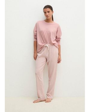 Marc O' Polo Pyjama Mix & Match Cotton Aus Baumwoll-Jersey, Mit Geometrischen Prints Und Streifen-Dessins - Pink