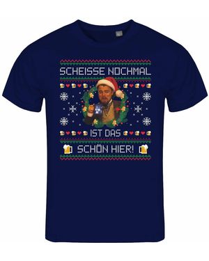 deinshirt Print- T-Shirt Scheiße nochmal ist das schön hier Funshirt mit Motiv - Blau