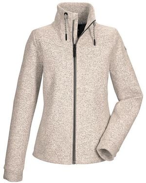 G.i.g.a. Dx Fleecejacke Gw 13 Wmn Flc Jckt Leichte Strickfleecejacke Mit Kordelzug-Stehkragen - Natur
