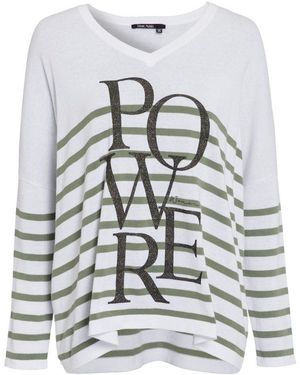 MARC AUREL Strickpullover Strick white varied - Grau