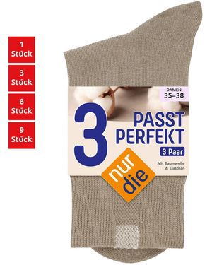Nur die Freizeitsocken Passt Perfekt (1er/3er/6er/9er Pack, 3-Paar) socken strumpf strümpfe - Grau