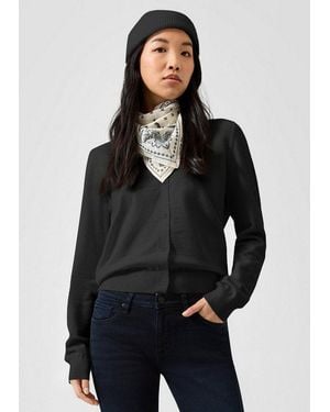 QS Cardigan Strickjacke Viskosemix-Strickjacke, X Vanessa Mai - Schwarz