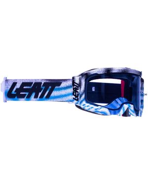 Leatt Motorradbrille Velocity .5 Zebra Motocross Brille, Anti-Beschlag-Beschichtung,Mit Band - Blau