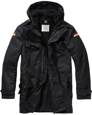 BRANDIT Allwetterjacke BW Parka Flag Jacke - Schwarz