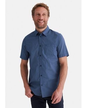 Stooker Men Kurzarmhemd Hudson Kurzarm-Hemd Stooker Hudson Herren Kurzarmhemd Regular Fit - Blau