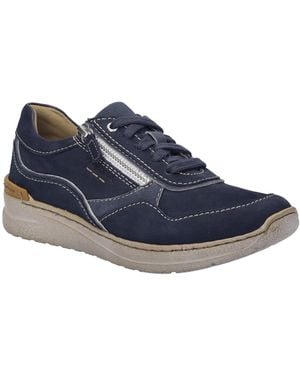 Josef Seibel Sally 02 Sneaker, Schnürschuh, Komfortschuh Mit Zusätzlichem Reißverschluss - Blau