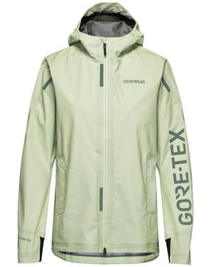 Gore Wear Laufjacke Gore Wear Concurve Gtx Logo Jacket Damen Spring Slate - Grün