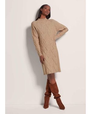 Madeleine Strickkleid mit Zopfmuster - Natur