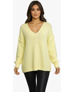 Worldclassca Longpullover Oversize Strickpulllover) - Gelb