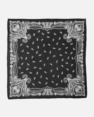 MayTree Seidentuch und Seide quadratisch 65x65cm, Bandana - Schwarz