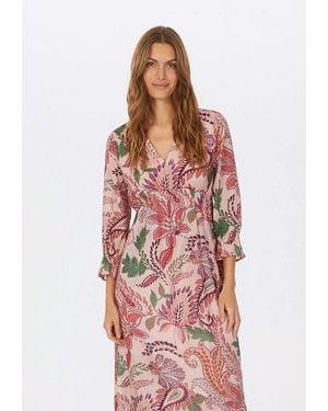 MARC AUREL Maxikleid im Floral-Print - Rot