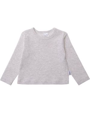 Liliput Langarmshirt grau melange mit praktischen Druckknöpfen