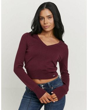 Tally Weijl Strickpullover Spuvismarti Viskosemischung, Basic, Kürzer Geschnitten - Rot