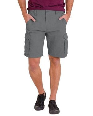 Blauer Cargoshorts Herren Premium Cargo Shorts 100% Baumwolle 6 Taschen Sommer Halbhose - Grau