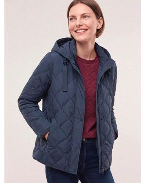 Walbusch Steppjacke Damen Leichte Steppjacke Mit Rautenmuster Ohne Nähte Stehkragen, Modern, Wasserabweisend - Blau