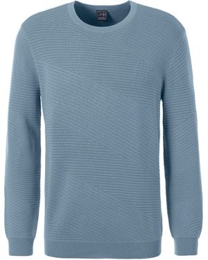 John Devin Strickpullover Pullover aus weichem Strukturstrick - Blau