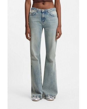 HUGO Bootcut-Jeans Gelissa Mid Rise, Weit Ausgestellt - Blau
