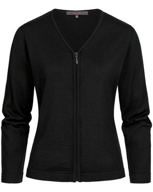 Greiff STRICK Strickjacke V-Neck Reißverschluss Schwarz