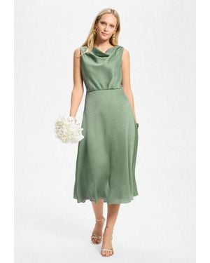Swing Cocktailkleid Taillierter Schnitt Mit Fließendem Rockteil - Grün