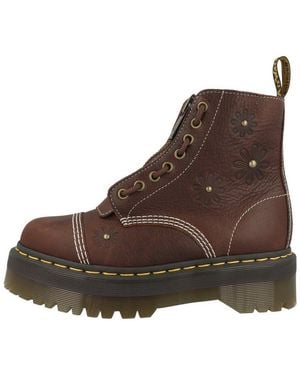 Dr. Martens Sinclair Flower Damen Schnürboots Stiefeletten, Stiefel, Winterstiefel, Winterboots, Schneestiefel - Braun