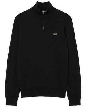Lacoste Troyer Pullover Strickpullover Troyer (1-Tlg) - Schwarz