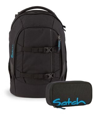 Satch Schulrucksack-Set PACK Black Bounce - Schwarz