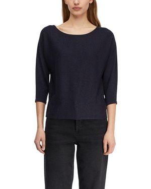Comma, 3/4 Arm-Pullover Mit Glitzer-Details - Blau