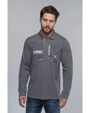 Carisma Poloshirt (1-tlg) Premium Langarmpolo - Grau