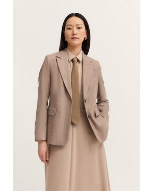 Bugatti Kurzblazer Elegant & Vielseitig Mit Feinem Fischgrat-Muster - Natur