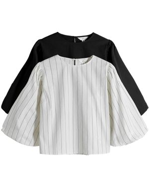 The Set Shirtbluse , 2er-Pack (2-tlg) - Schwarz