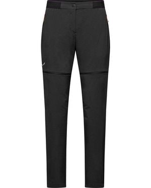Salewa Outdoorhose Pedroc 3 Durastretch 2In1 Pant W Vielseitige 2-In-1-Softshellhose Für Damen Mit Abzippbaren Beinen - Schwarz